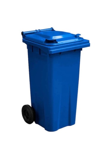 Mavi Plastik Çöp Konteyneri 120 Litre Konteyner - A+ Isıya Karşı Mavi