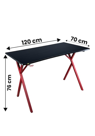 Heygaming Profesyonel Oyuncu Masası Siyah Kırmızı Bilgisayar Masa Siyah