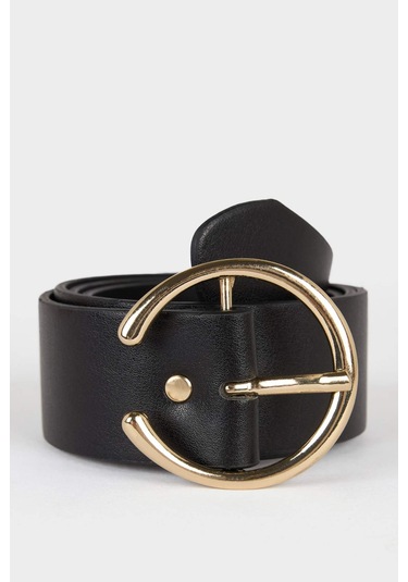 Defacto Kadın Büyük Toka Suni Deri Jean Kemeri F8369axnsbk27 Siyah