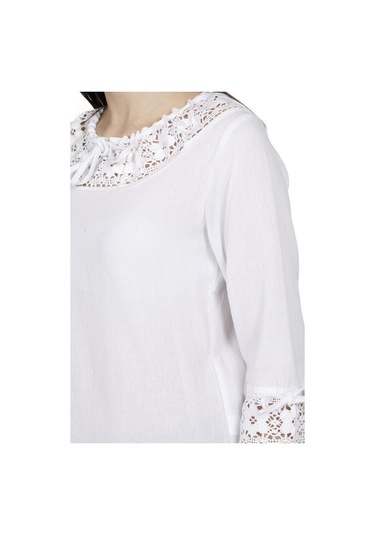 Zehra Şile Bezi Bluz Beyaz Byz