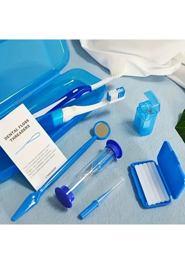 Willowhaven 8li Saklama Çantası Turuncu Yumuşak Diş Fırçası Ağız Bakım Seti Seyahat