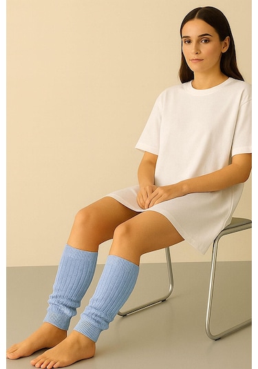 Basic Kalın Pamuk İçerikli Tozluk Mavi