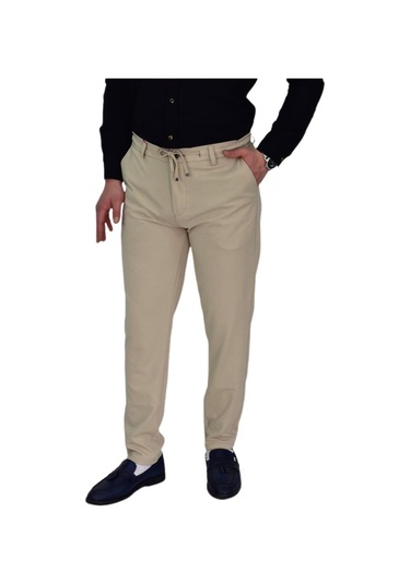 Erkek Beli Lastikli Jogger Pantolon Regular Fit Bgl-st04328 Bej