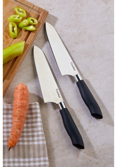 Cooker Lüx Model Paslanmaz Çelik Şef Bıçağı Siyah Ckr3312 1 Adet Çelik