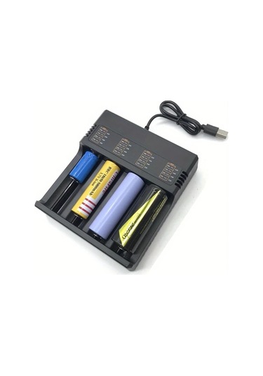 Xuweiwei Siyah 3 7v Li İon Ve Ni Mh Ni Cd Piller İcin 26650 21700 14500 Aa Aaa C Agir Hizmet Tipi Coklu Portlu Hizli Sarj Cihazi
