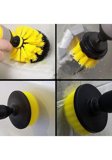 4 Parça Elektrikli Matkap Temizleme Fırçası - Banyo Temizliği İçin Elektrikli Temizleme Fırçası Matkap Dahil Değildir