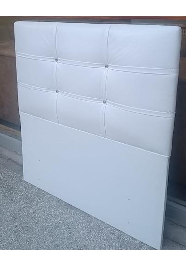 Başlık Dk Tek Kişilik 90'lık Model Suni Deri Beyaz Kumaş El Yapım