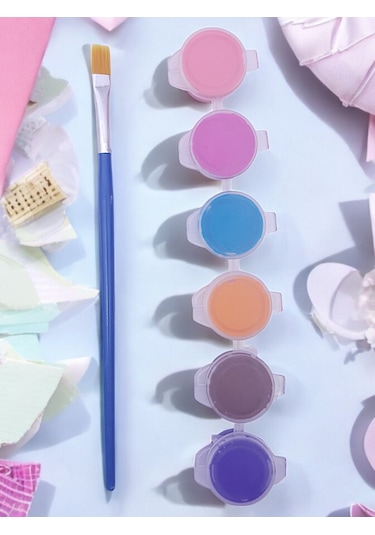 Dik Durabilen 10 Farklı Ahşap Hayvanlar Boyama Seti, 6 Lı Boya Ve