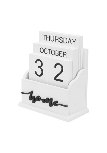 Ahşap Midye Kabuğu Masa Bloğu Takvim Hafta Ay Tarih Gösterimi