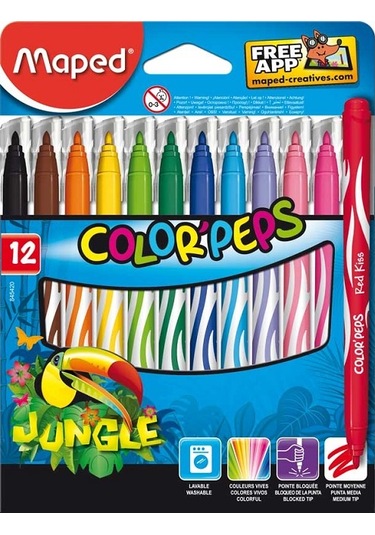Maped 12 Renk Jungle Keçeli Kalem