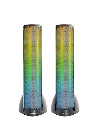 Mıkado MD-183 2.0 3W 2 Bluetooth RGB Aydınlatmalı Usb + 3.5 MM Usb 5V Hoparlör - Siyah