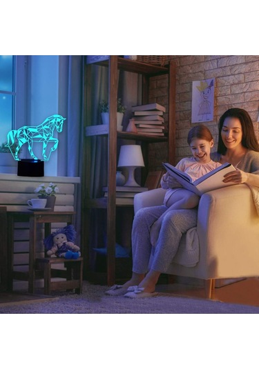 3d Optik İllüzyon Lambası Led Gece Lambası, Optik İllüzyonlar Gece