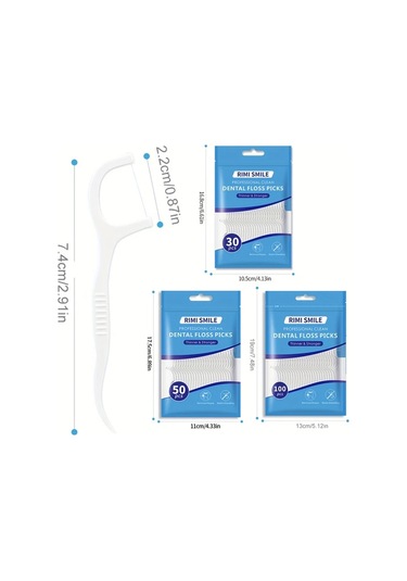 Willowhaven 4 Paket 200 Adet Rımı Smıle Pratik Diş İpi Çubuğu Yemek Sonrası Ağız Hijyeni