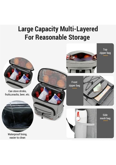 Moveevo Sıcak-sojuk Tutan Çift Katlı Alüminyum Folyolu Piknik Sırt Çantası, Su Geçirmez Outdoor Mutfak Bölmeli Siyah 20 Adetten Logo Özel Üretim Çok Renkli Moveevo Sıcak-sojuk Tutan Çift Katlı Alüminyum Folyolu Piknik Sırt Çantası, Su Geçirmez Outdoor Mutfak Bölmeli Siyah 20 Adetten Logo Özel Üretim Çok Renkli