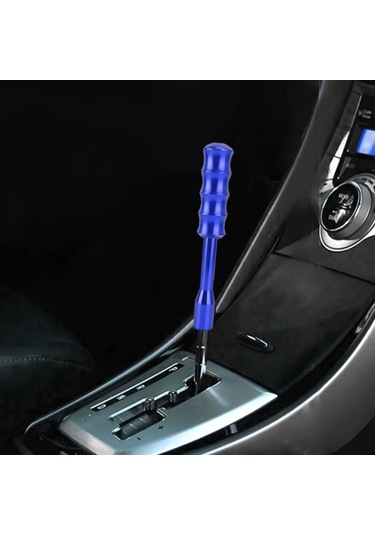 Sones Universal Araç Bükülmüş Desenli Dişli Kafası Vites Topuzu Mavi