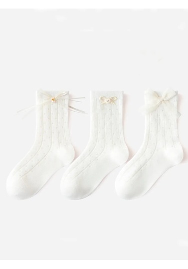 Hello Kitty Çocuklar İçin Şık Çoraplar 3 Çift 468685744 Beyaz