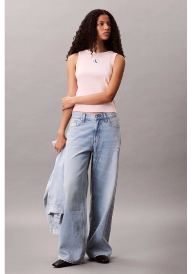 Calvin Klein Jeans Kadın Etiketli Pamuklu Fitilli Pembe Bluz Lv047c201g-vı7 Pembe