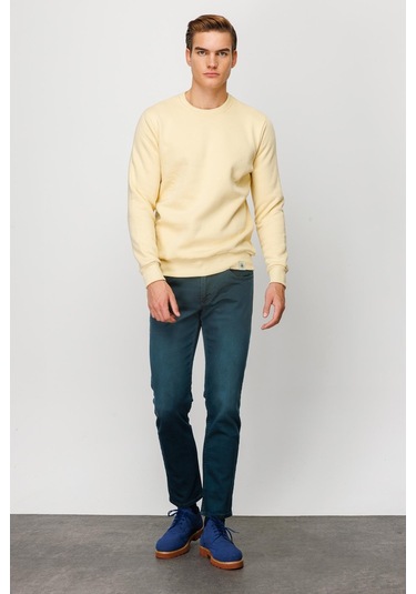 Igs İgs Erkek Sarı Standart Bisiklet Yaka Sweatshirt Sarı