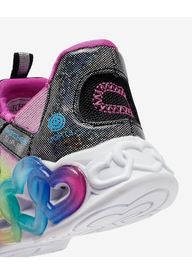 Skechers İnfinite Heart Lights - Eternal Shimmer Büyük Kız Çocuk Siyah Işıklı Spor Ayakkabı 303755l Bkmt Siyah