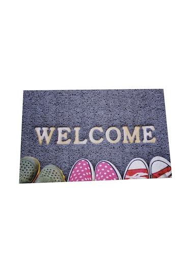 Welcome Yazılı Kauçuk İç Ve Dış Kapı Önü Paspası 45x70