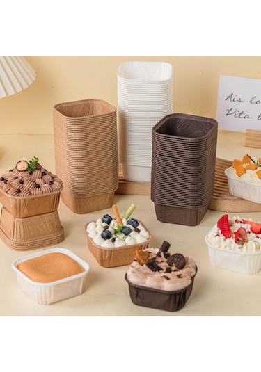 Suntek Yıldönümü Tatil Düğün Beyaz Için 50x Cupcake