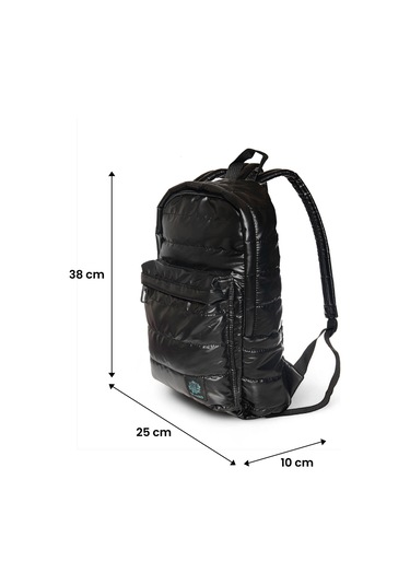 Biggdesign Moods Up Relaxed Kapitone Sırt Çantası Su Geçirmez Kumaşlı Okul Ve Laptop Çantası Siyah Siyah