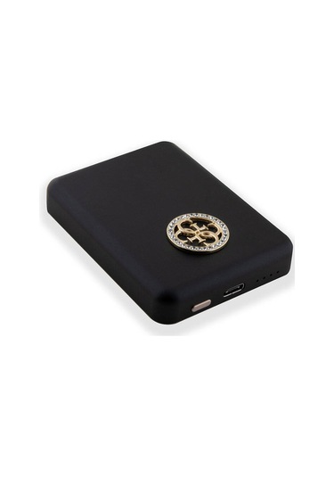Guess Lisanslı Magsafe Şarj Özellikli Taşlı 4g Logolu Powerbank 3000mah 5w Siyah