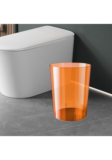 Suntek Magideal Çöp Sepeti Şeffaf Minimalist Çöp Kovası Tuvalet Gri