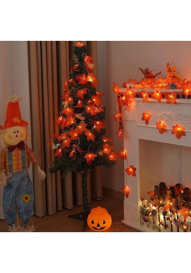 Şükran Günü Dekorasyonu Aydınlatır Sonbahar Çelenk Akçaağaç Yaprağı Fenerler Kapalı Tatil S Aile Partisi Cadılar Led Işık 56671465 Diğer