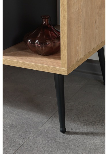 4109 Şile Metal Ayaklı,kulplu 100 Cm Konsol - Tv Ünitesi - Yemek Odası - Kahve Köşesi Antrasit Antrasit - Safir