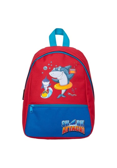 Superbag Erkek Çocuk Anaokulu Çantası Balık Desenli Sırt Çantası Kreş Çantası Mavi