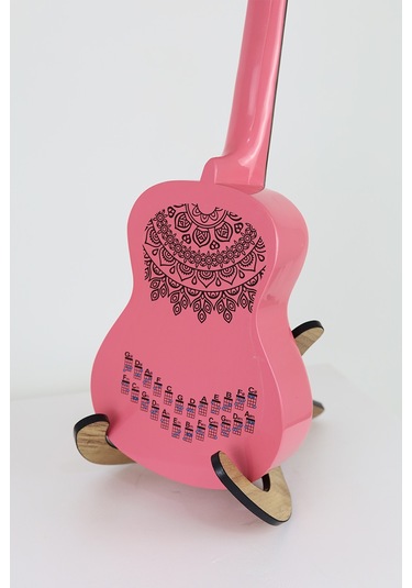 mandala siyah renk ukulele akor cetveli tablosu stickeri etiketi