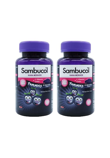 Sambucol Plus Kids Yummies 2 x 60 Çiğnenebilir Tablet