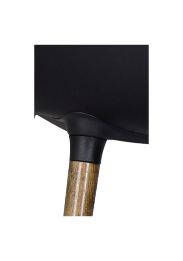 Vilinze Eames Kestane Ahşap Ayak Plastik Siyah Sandalye Eames-beyaz Siyah - Kestane