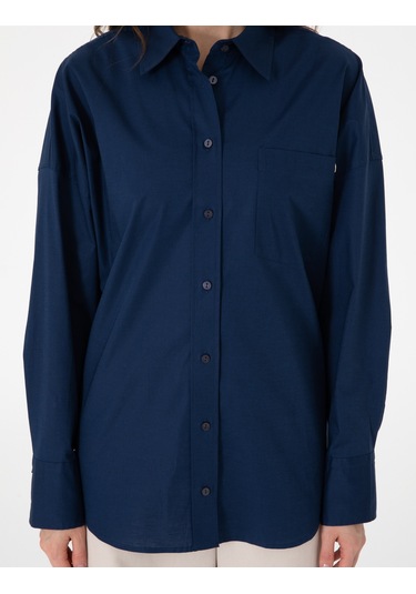 Pierre Cardin Kadın Lacivert Gömlek Desenli 50313596-vr033 Lacivert