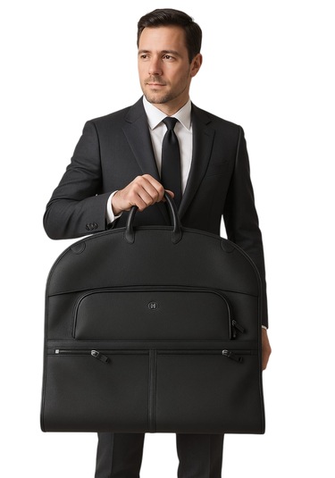 Takım Elbise Taşıma Çantası Erkek Deri Su Geçirmez Siyah