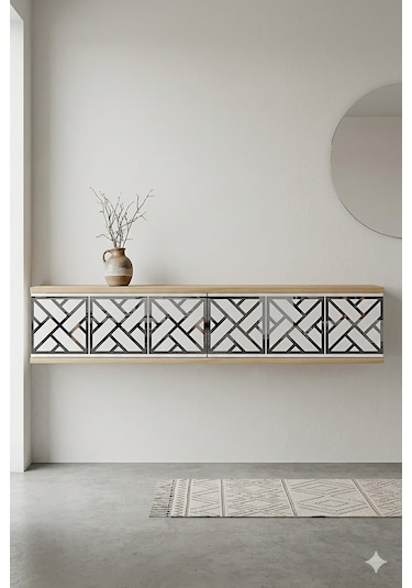Da1238dbs Arex Dresuar , Antre Hol Rafı Safirmeşe-beyaz-silver 120cm