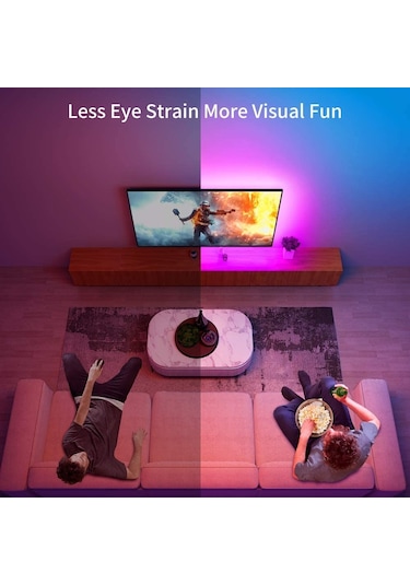 Tv Arka Işık Müzik Senkronizasyonu Usb İle Güçlendirilmiş Rgb 5050 Led Şerit Işığı, 15 - 80 İnç Tv Ayna Pc İçin 3m