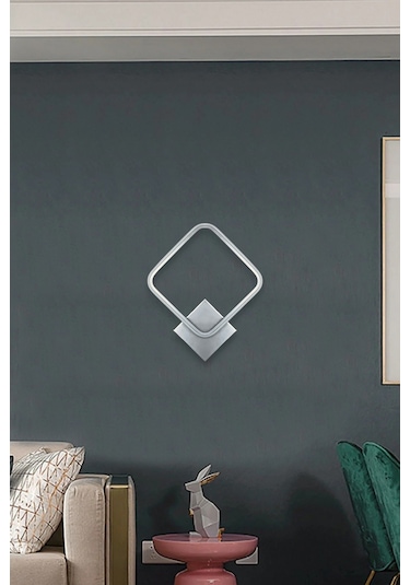 Kira Aplik Gri Renk Gün Işığı Ledli Banyo Mutfak Hol Duvar Aplik Gri