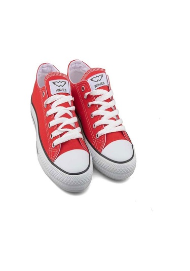Waves 700 Unisex Keten Sneaker Ayakkabı Kırmızı Beyaz 36 Beyaz - Kırmızı