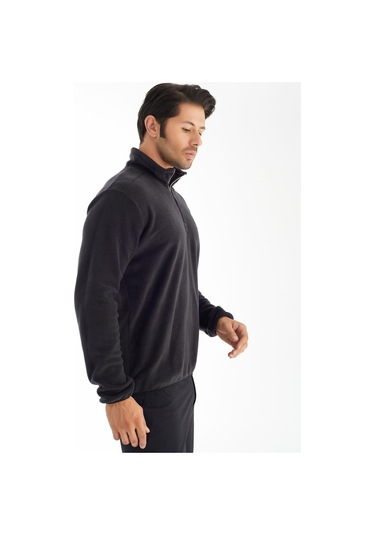 Crozwise Yarım Fermuarlı - Erkek Antrasit Spor Polar - 6036-06