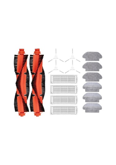 Unimarket Xiaomi Mijia Robot Süpürge 2s 3c Parçaları - Paspas, Bez, Filtre, Yan Fırça Süpürge Yedek Parçaları 2 Adet