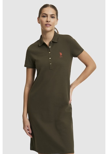 U.S. Polo Assn. U.s. Polo Assn. Kadın Koyu Haki Elbise Örme 50321841-vr111