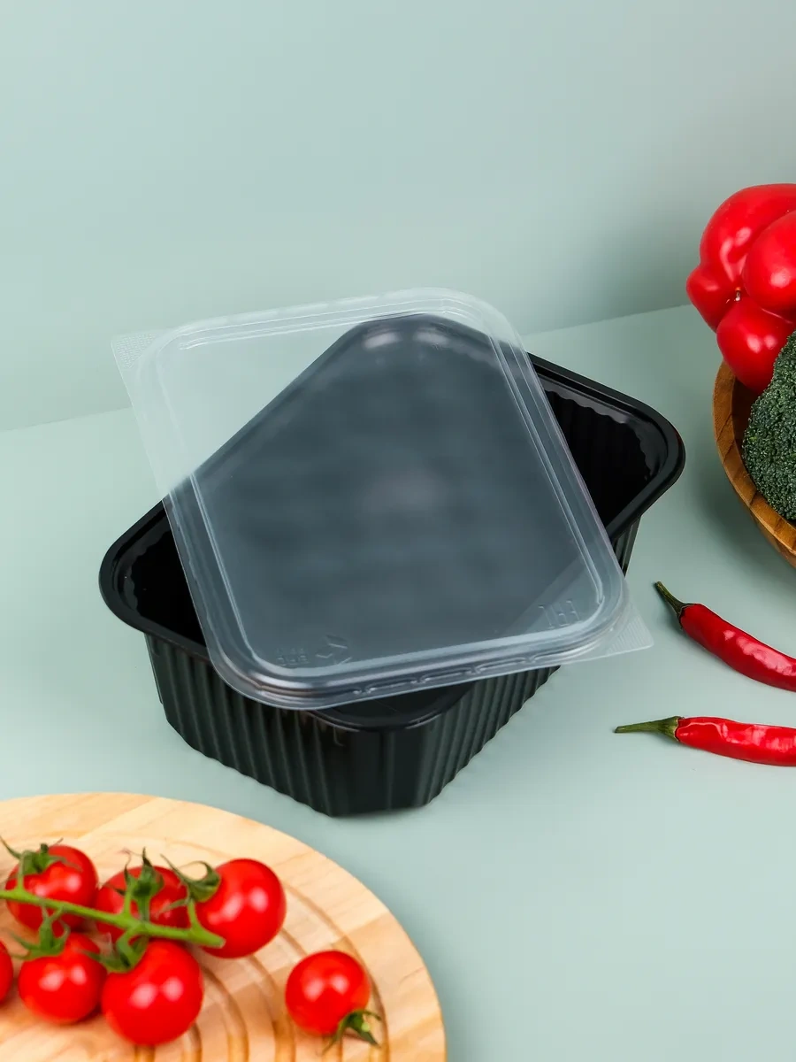 Upakovsik+ Tek Kullanımlık Kapaklı Konteyner 1000 Ml, 30 Ad 396959487 100 adet