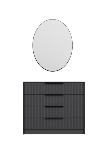 Kale Luxe Aynalı 4ç Şifonyer - Antrasit