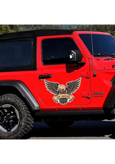 Kişiye Özel Ad Soyad Kartal Sticker - Kartal Eagle Beşiktaş Sticker - Araba Oto Motosiklet Karavan Sticker - 00070 12X8 Cm