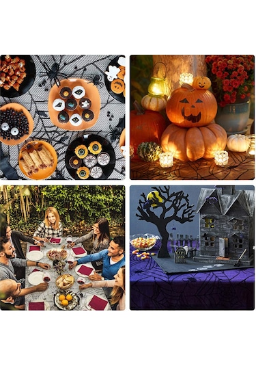 Youmex Karanlık Pentiği Ve Örümcek Desenli Halloween Dekorasyon Seti - Ateşlik Örtüsü, Perde Ve Duvar Stickerleri İle Parti Ambiyansı Oluşturun