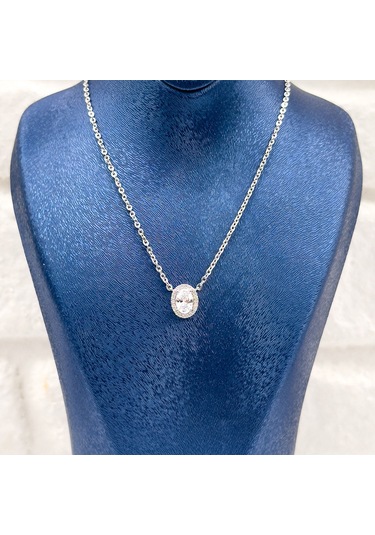 Zirkon Taşlı Oval Gümüş Set Takım Gümüş