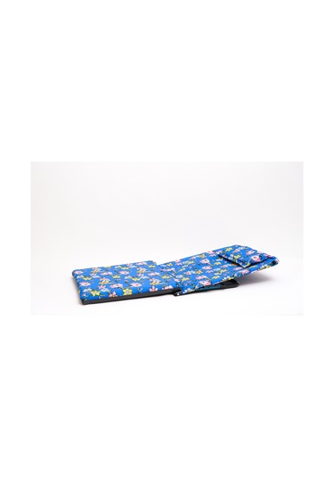 Herrmen Portatif Yastıklı ve Minderli Şezlong Saks Mavi