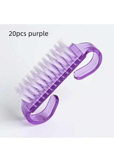 10/20/50/100 Adet Kolu Kavrama Tırnak Fırçası Tırnak Fırçalama Temizleme Tırnak Fırçaları Temizleyici Tırnak Scrubber Toplu Erkekler Kadınlar İçin Violet